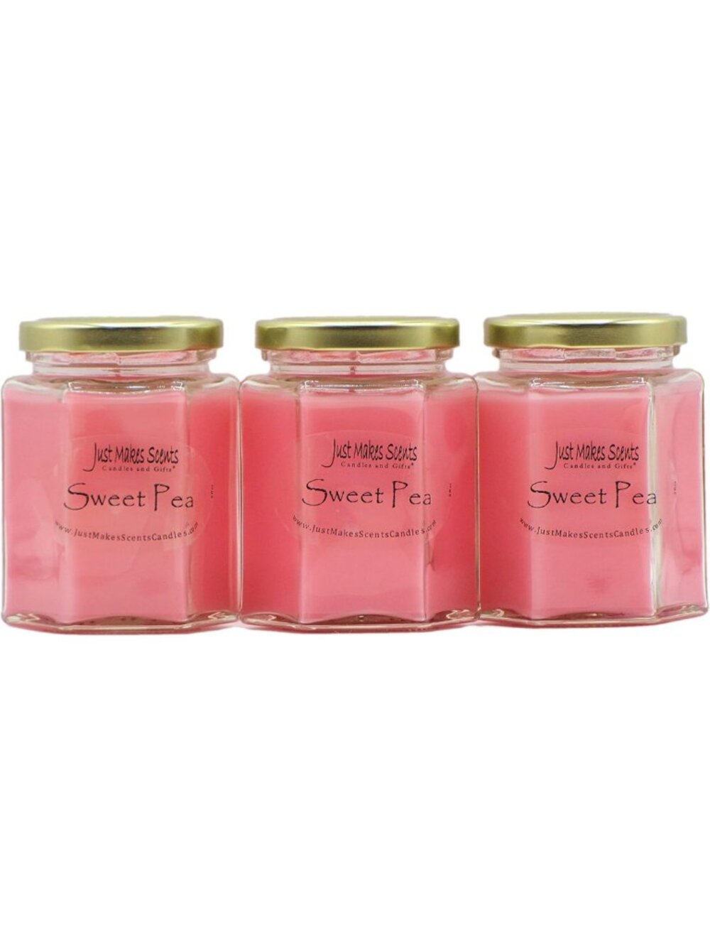 3 Pack Sweet Pea Scented Soy Candles - Eco-Friendly, Long-Lasting Aromatherapy